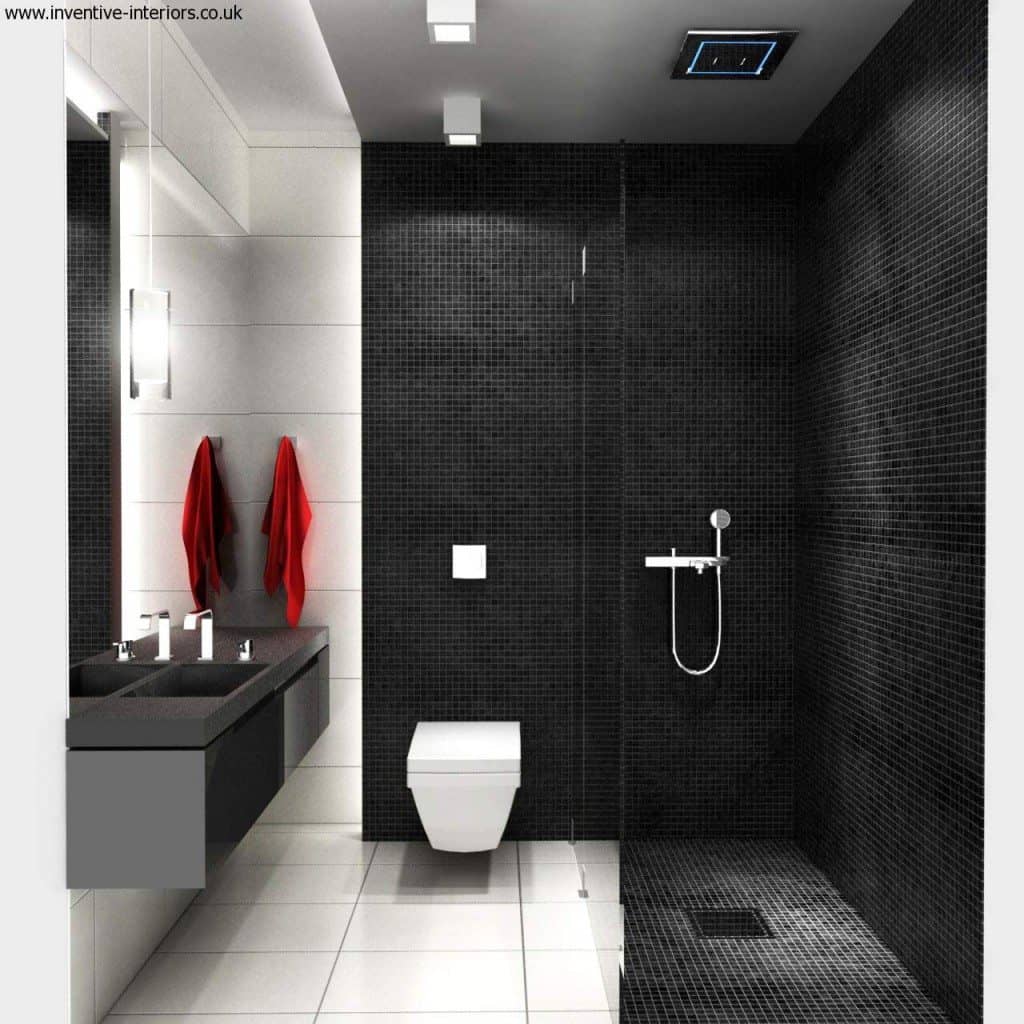 Bathroom Black Tiles Design Photos